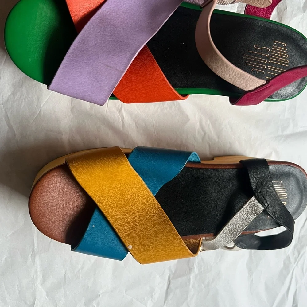 Charlotte Stone Multicolor Strappy Sandals - Picture 4 of 7